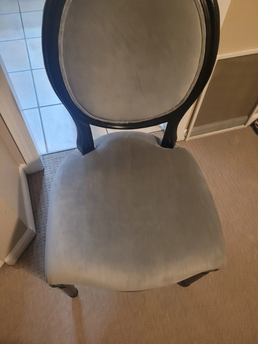 Grey Velvet Accent Chair - photo 4