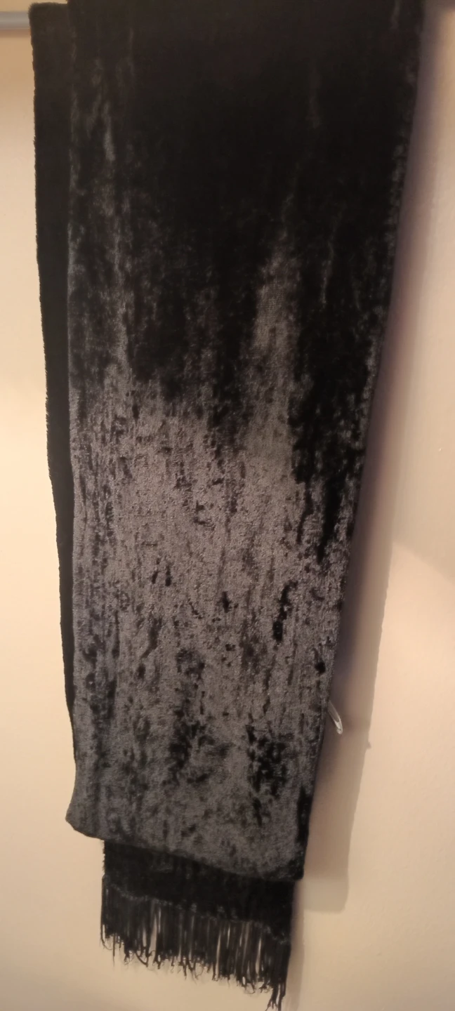 Black Velvet Fringe Scarf - photo 3