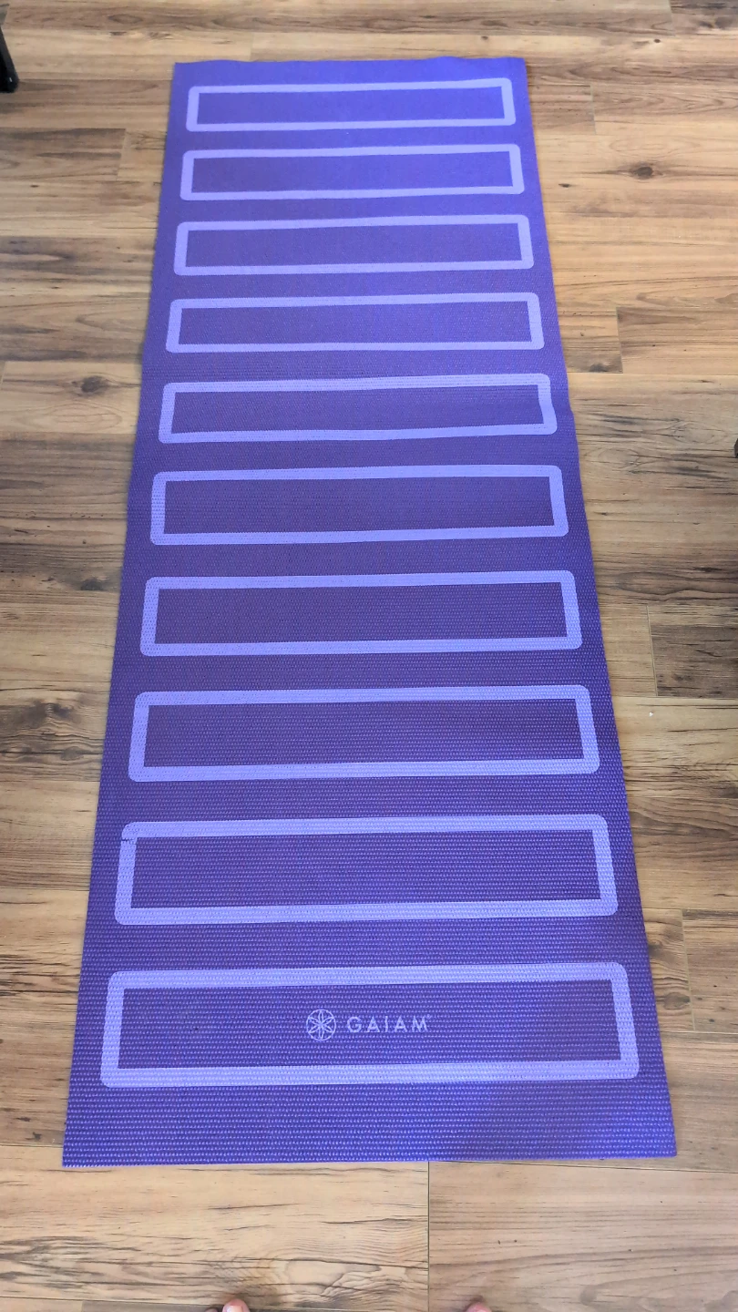 Gaiam Purple Yoga Mat with Alignment Lines