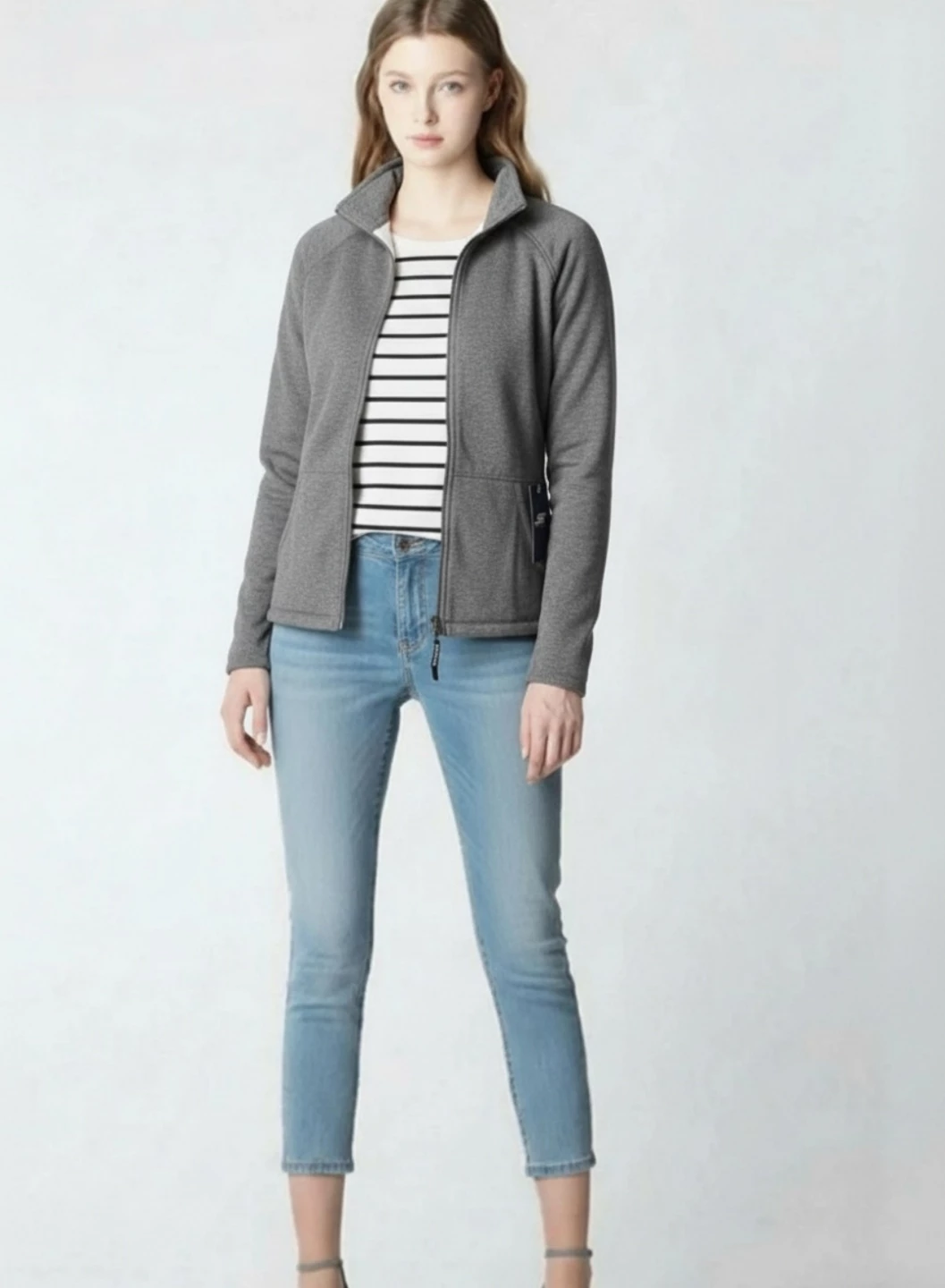 NWT Skechers Women's Gray Fleece Lined Zip-Up Jacket🏆