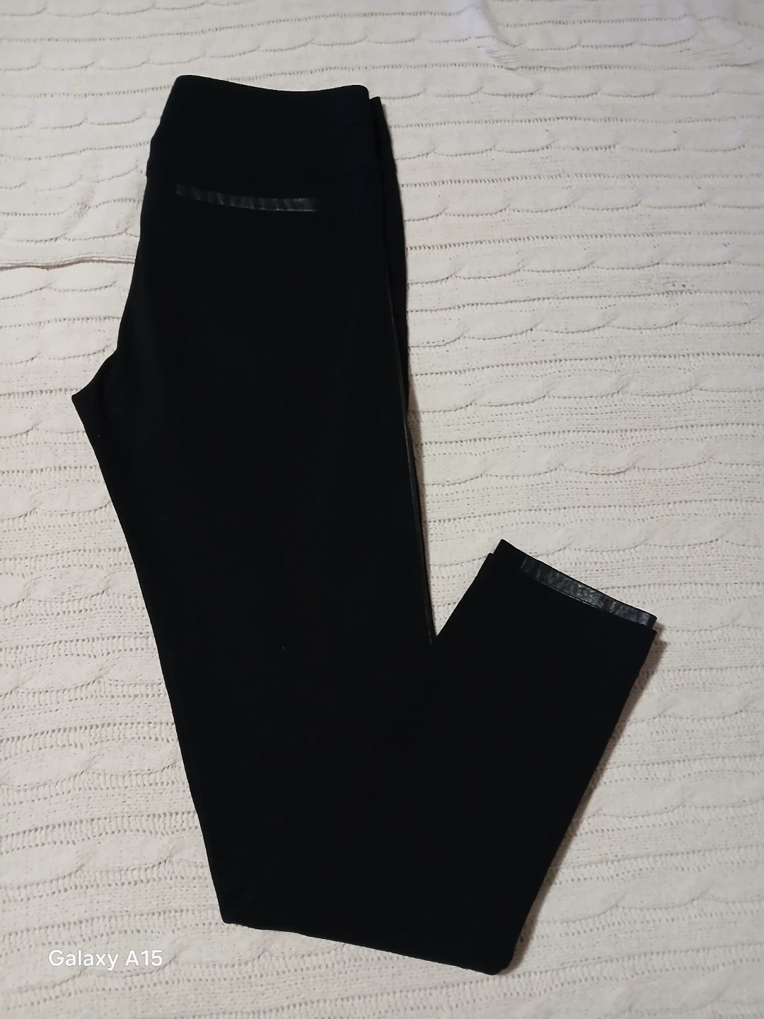 CENTRE VILLE PARIS Black Faux Leather Paneled Pants - photo 2