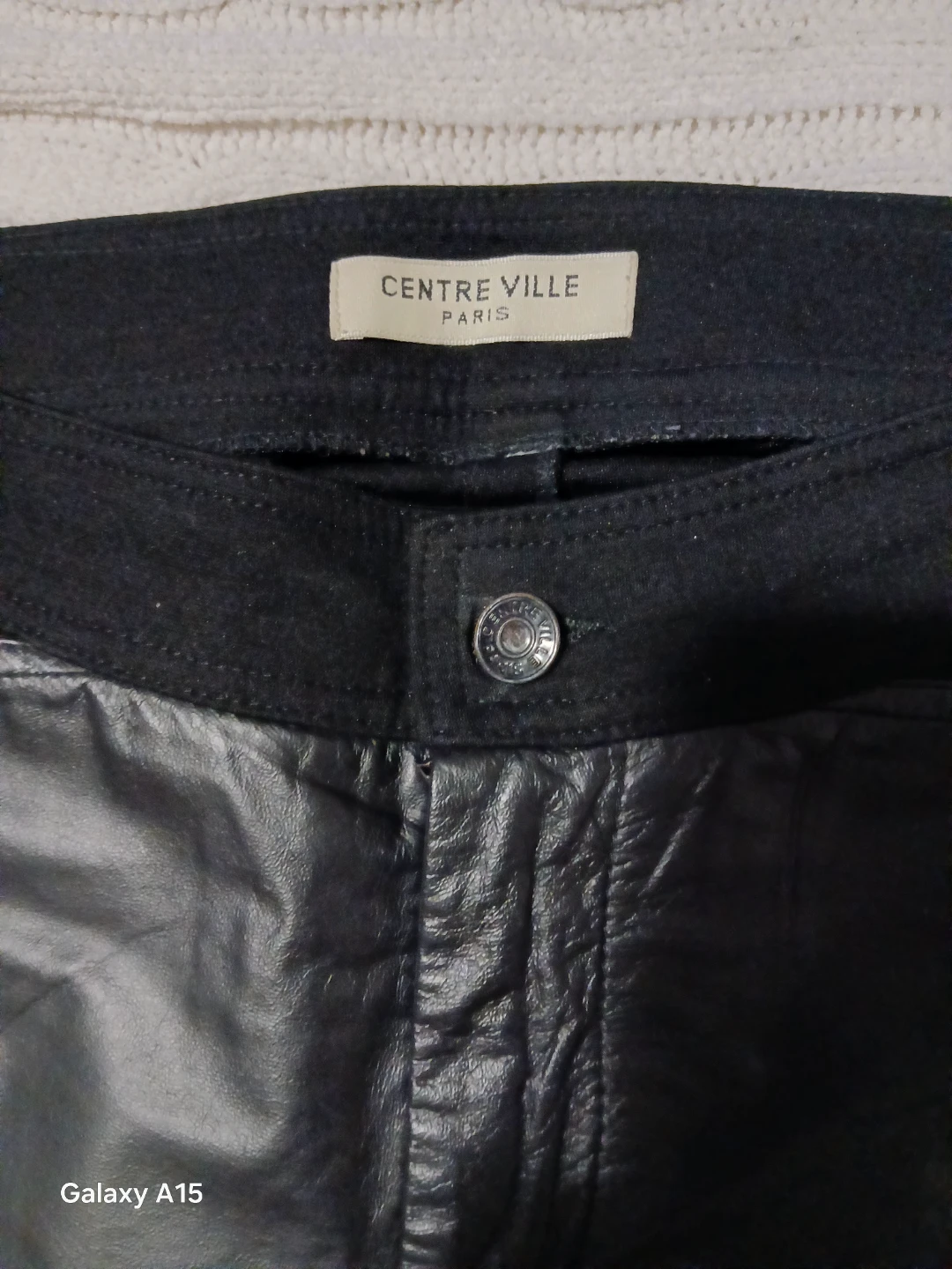 CENTRE VILLE PARIS Black Faux Leather Paneled Pants - photo 3