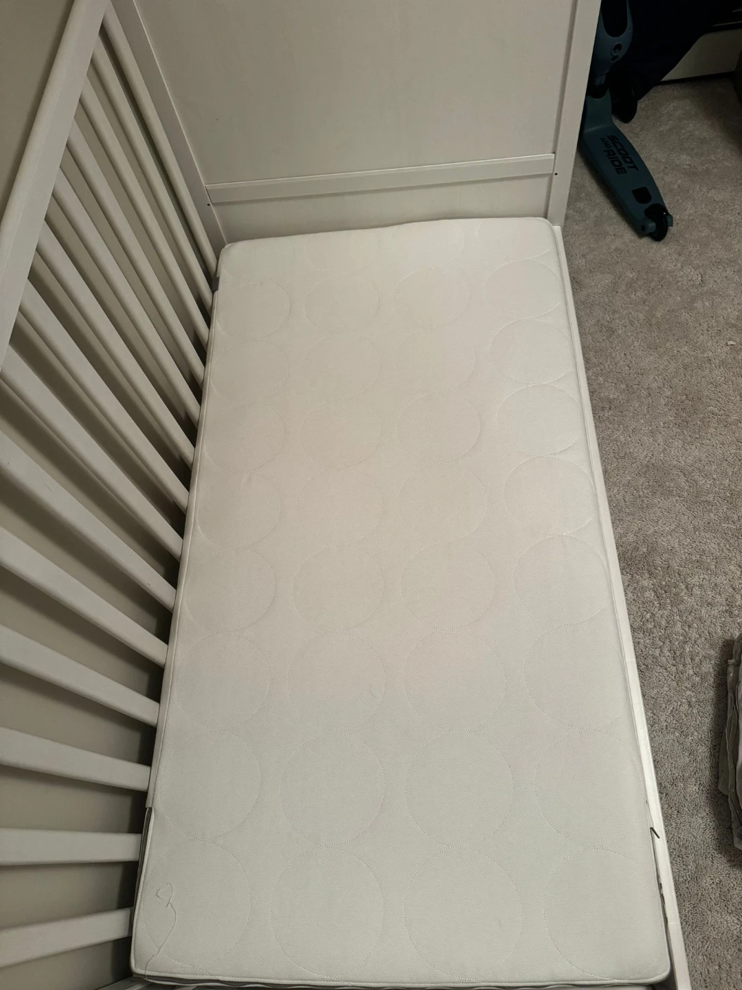 White Crib with Mattress and Bedding - photo 2
