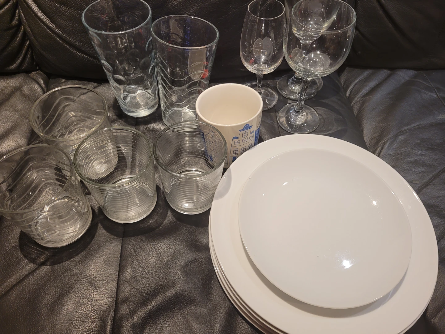 Assorted Glassware and Plates