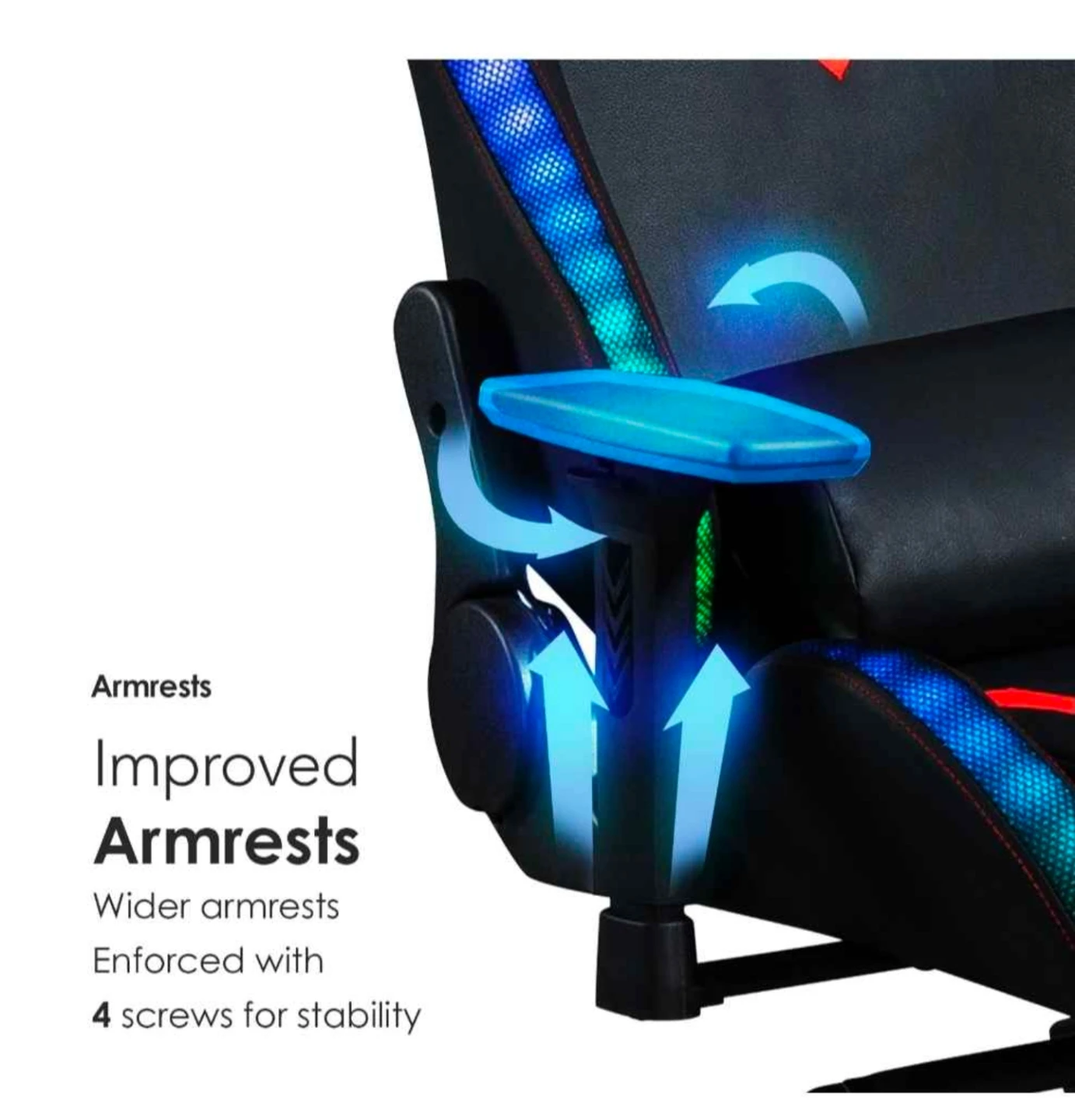 Naz Black Gaming Chair with RGB Lighting - photo 3
