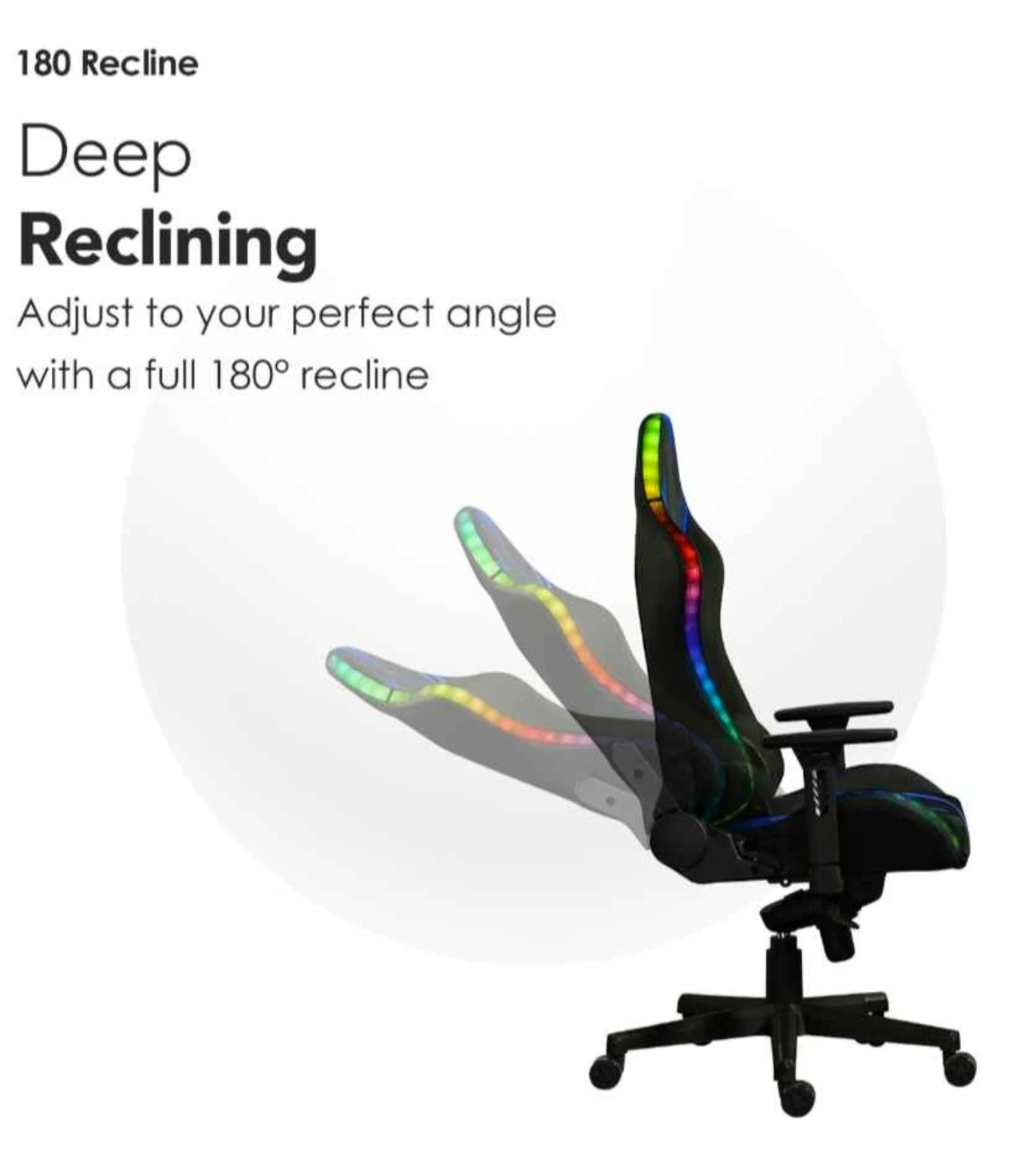 Naz Black Gaming Chair with RGB Lighting - photo 5