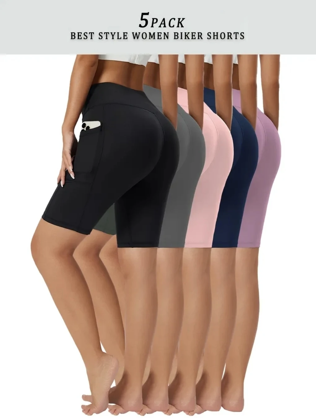 5 Pack Women's Biker Shorts - photo 2