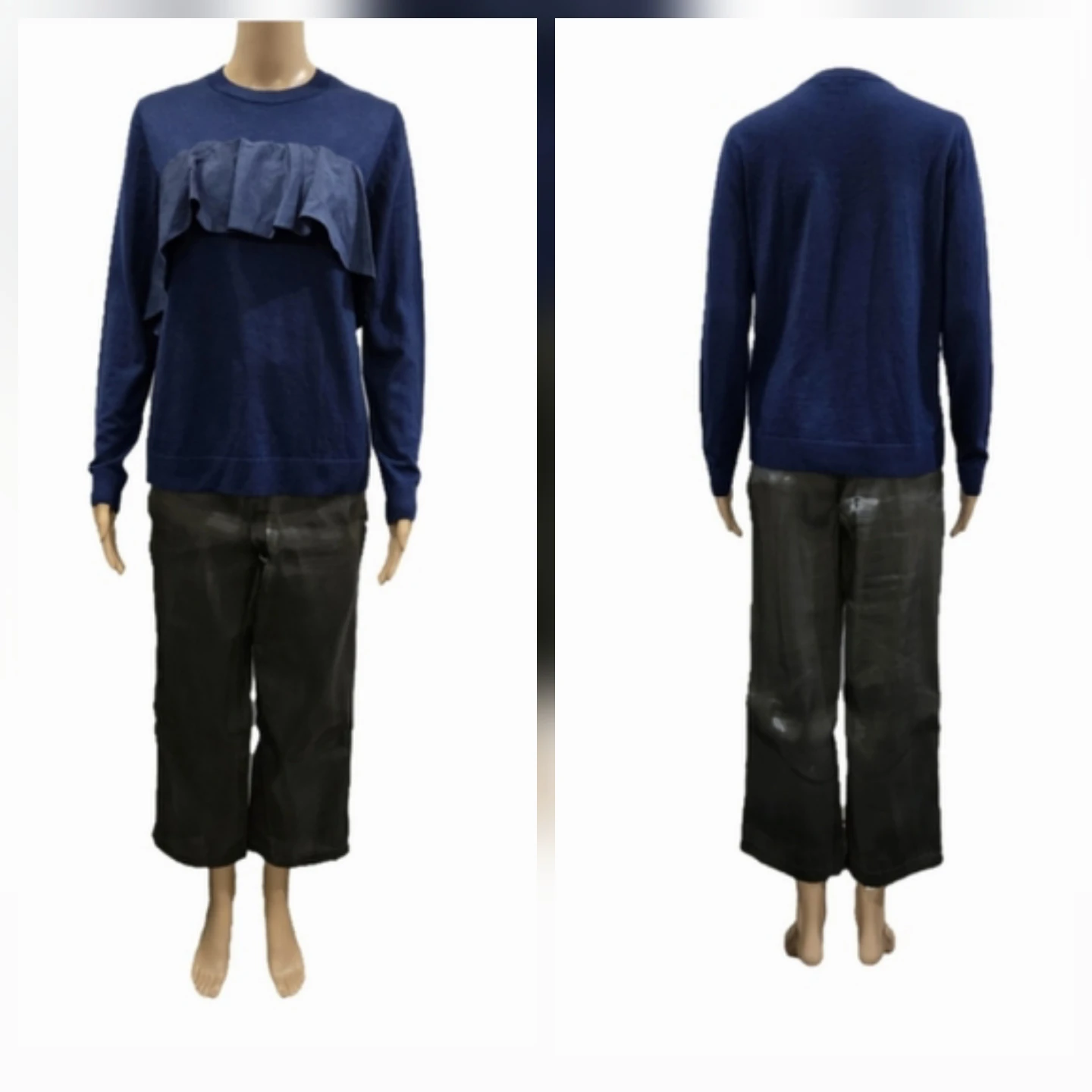 🏆 COS Merino Frill Ruffle Sweater Size S - photo 4