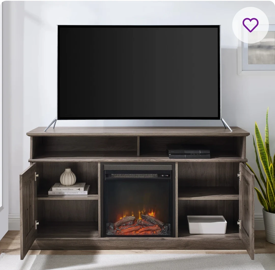 Fanelli TV Stand for TV& Electric Fireplace Included