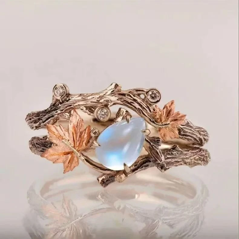 Moonstone Maple Leaf Ring - photo 2