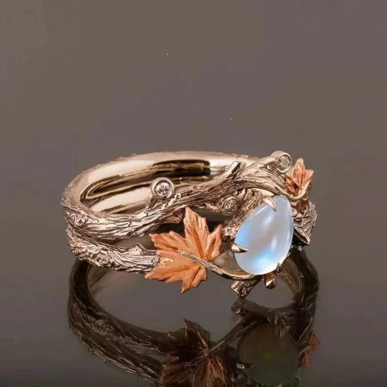 Moonstone Maple Leaf Ring - photo 3