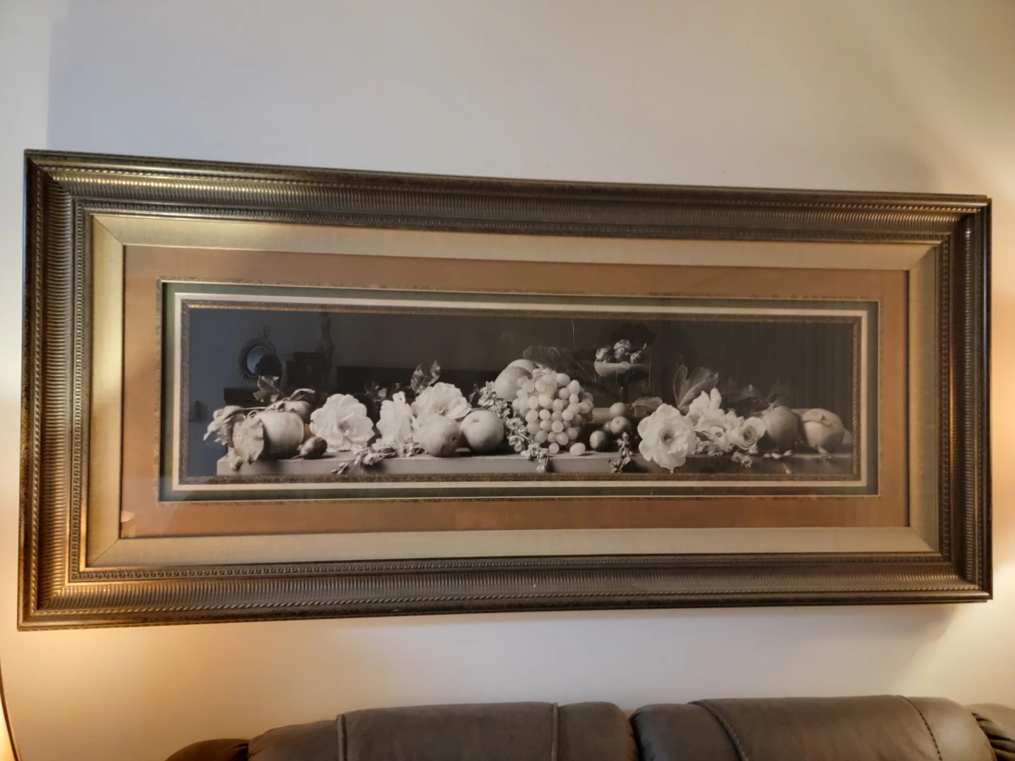 Framed picture of fruit charcuterie board
