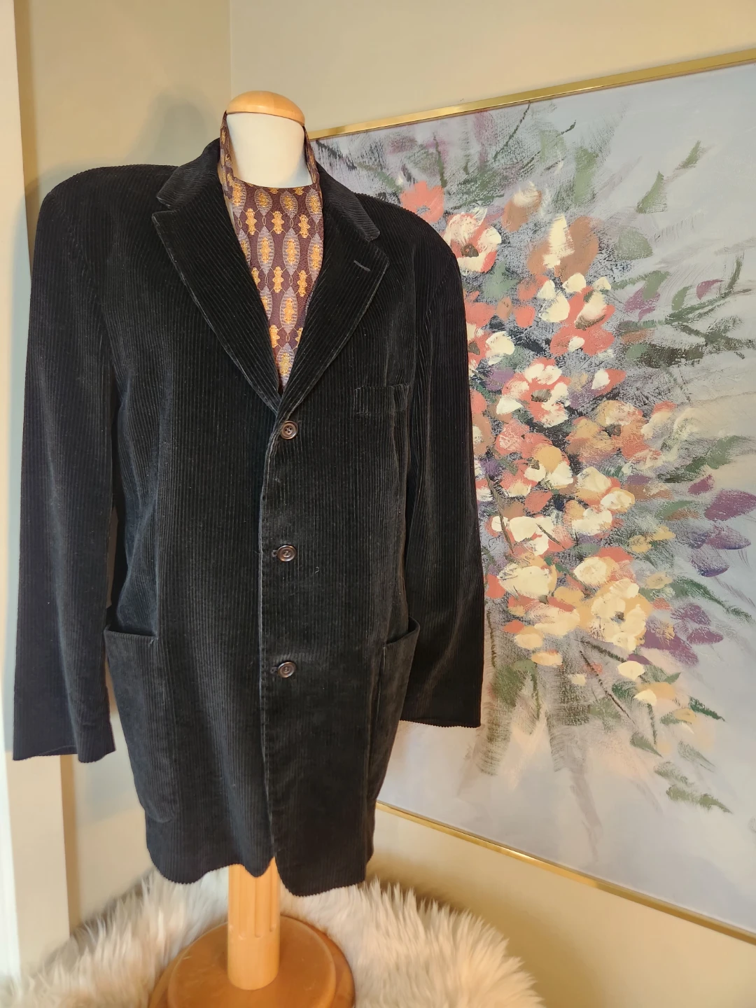 BIG & TALL Men's BLACK Corduroy Blazer