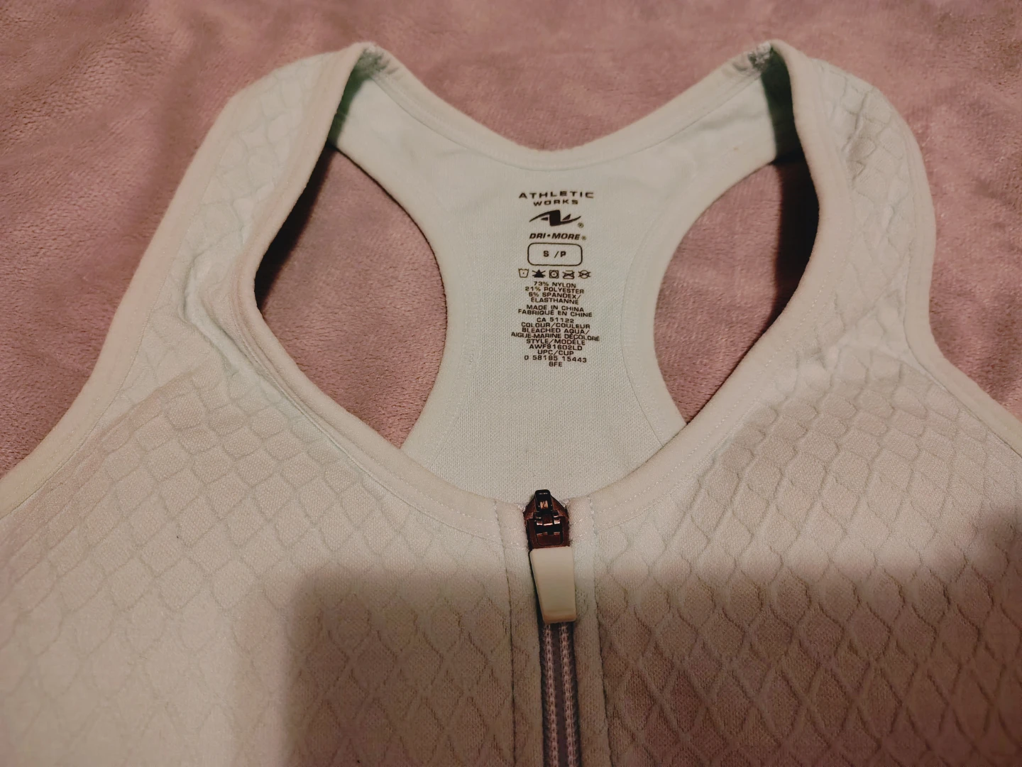 Athletic Works Women's Mint Green Zipper Sports Bra - S/P - photo 2