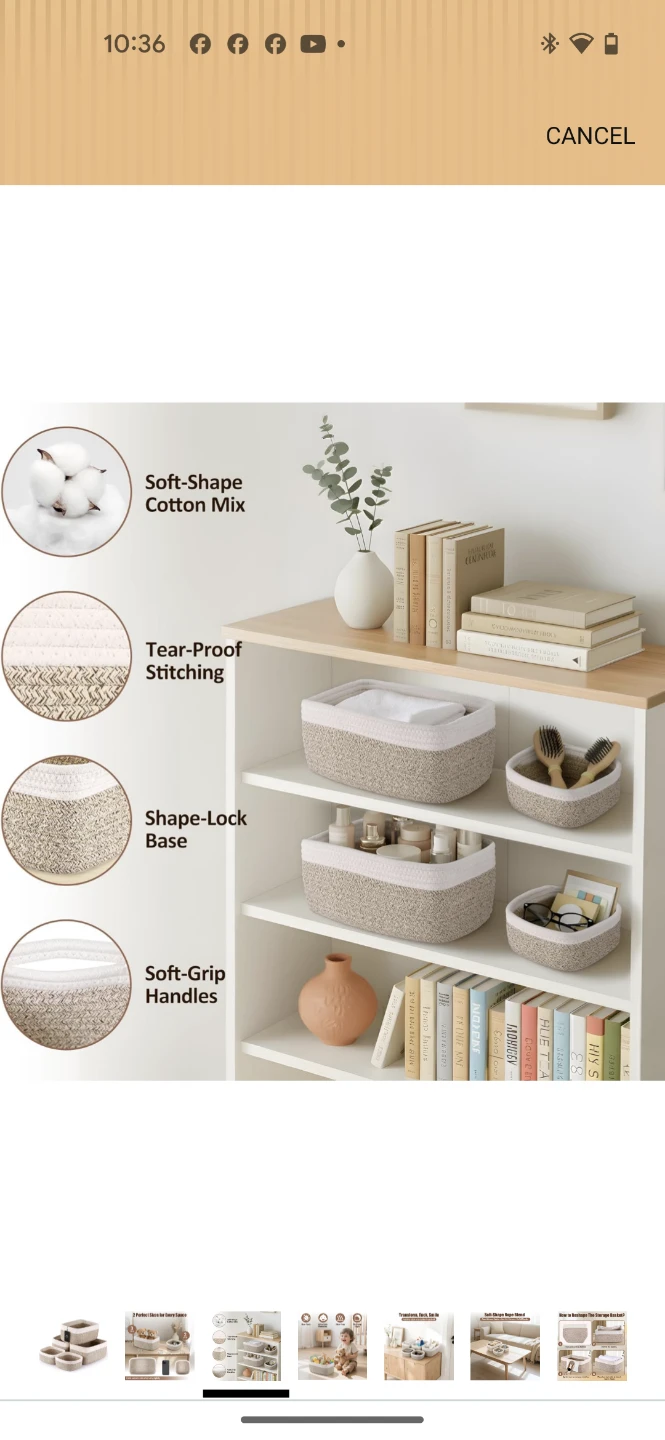 Vireth Haus 5-Pack Woven Rope Storage Baskets - photo 3
