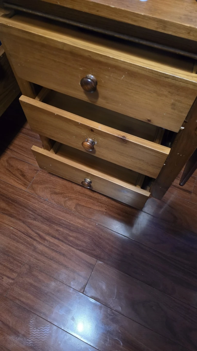 Wooden Nightstand with 3 Drawers - photo 2