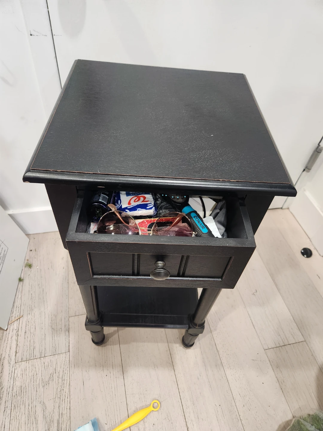 Black End Table with Drawer - photo 3