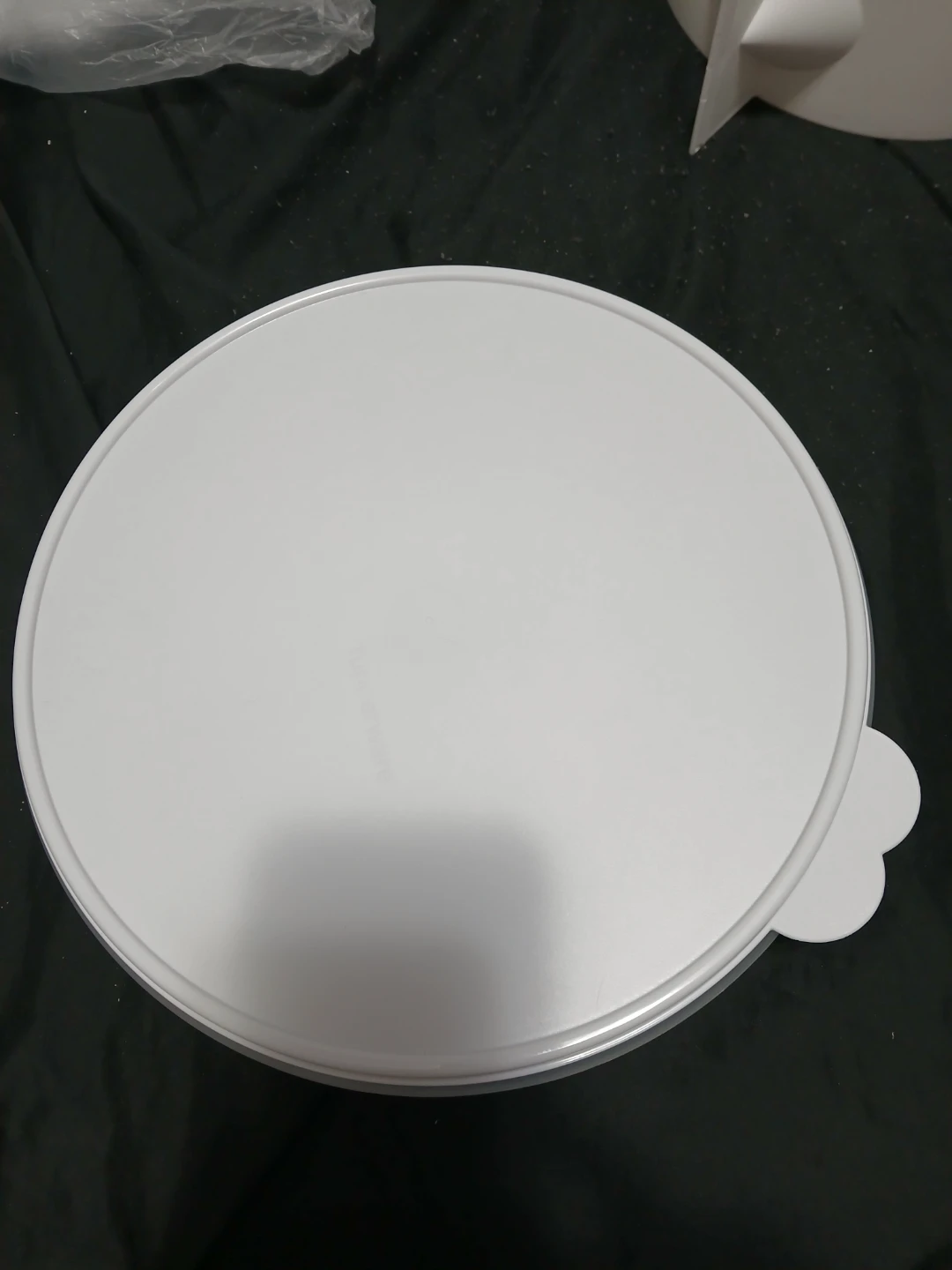 Clear Plastic Round Food Container with White Lid