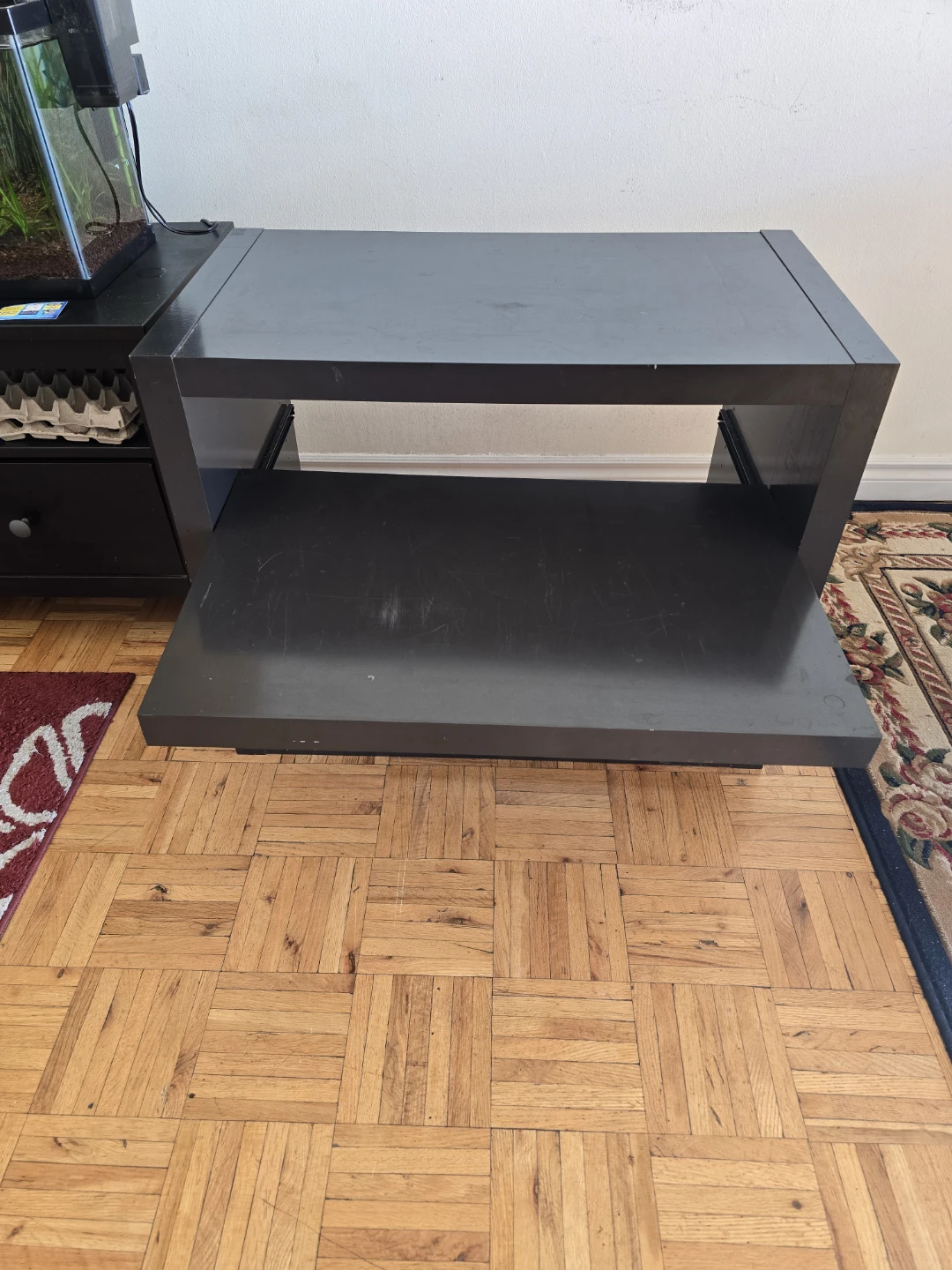 Black Two-Tier Shelf Unit - photo 2