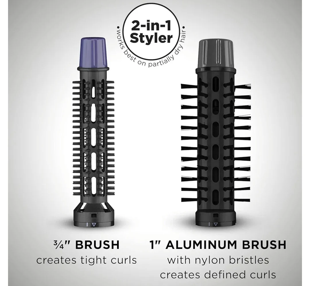 Conair 2-in-1 Styler with 3/4" and 1" Brush Attachments - photo 2