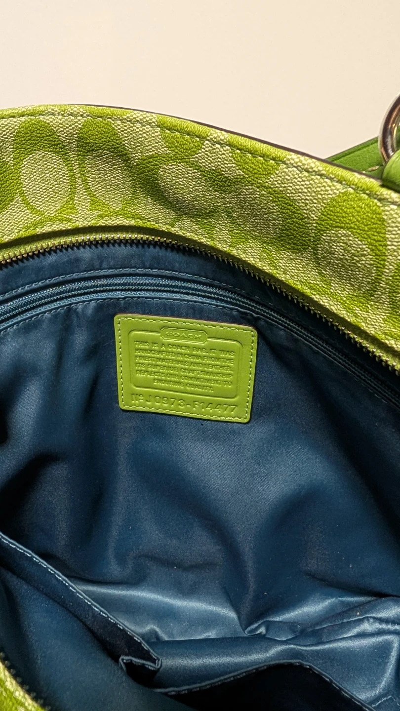 Coach Monogram Tote Bag - Lime Green - photo 2