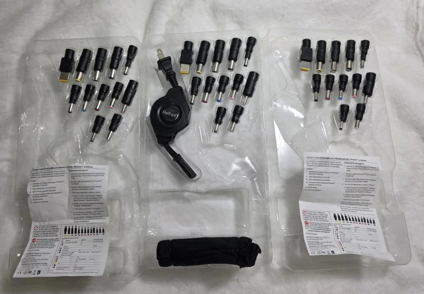 Retrak Universal Retractable Laptop Charger Part w Adapter Tips - photo 5