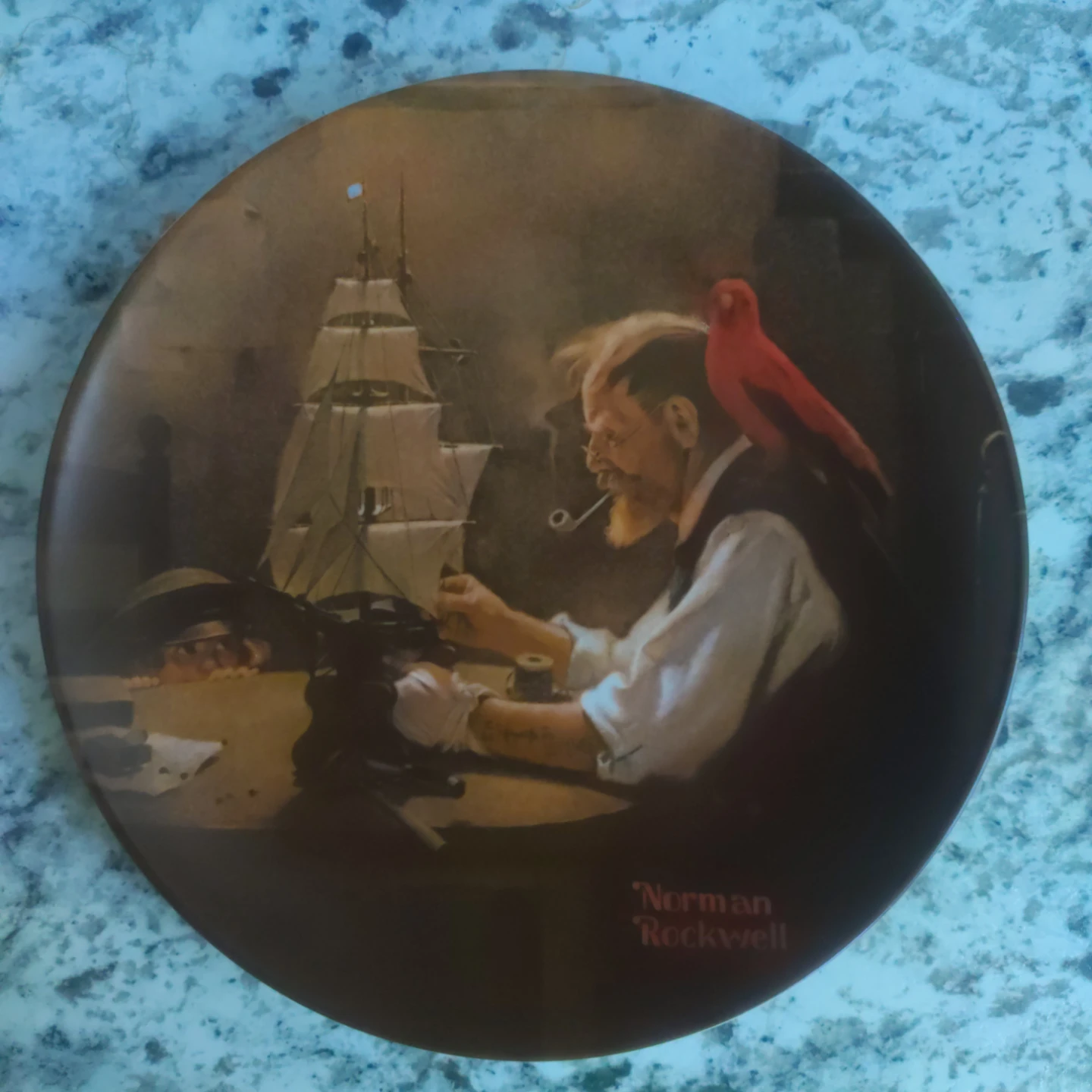 Norman Rockwell "The Ship Builder" Collector Plate by Knowles