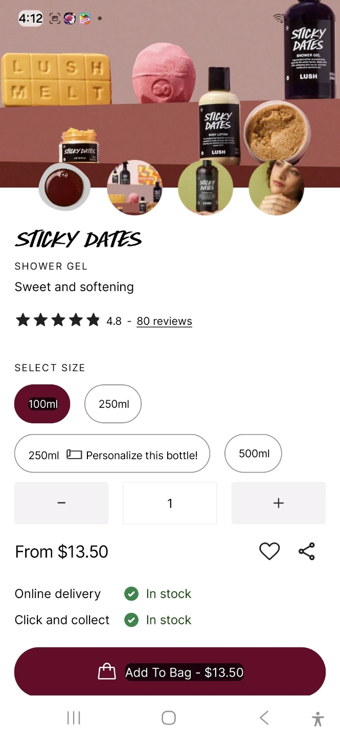 Lush Sticky Dates Shower Gel 100ml