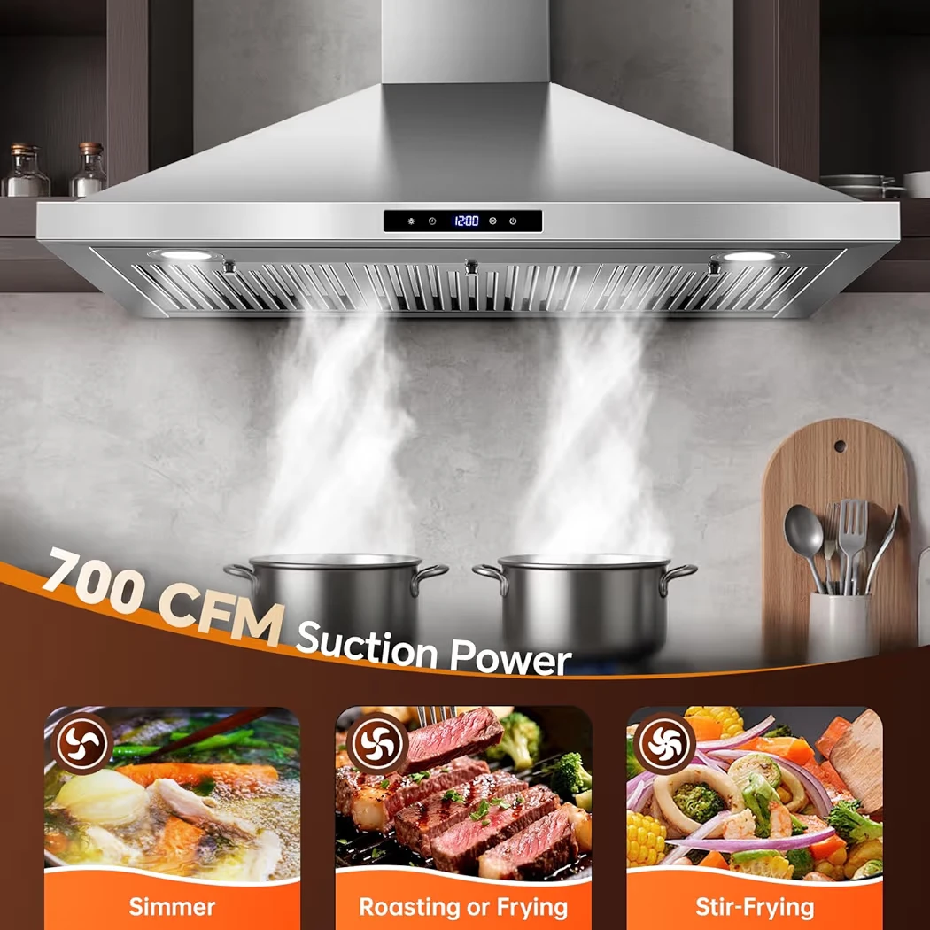 36-inch Stainless Steel Range Hood with Digital Touch Control - photo 3