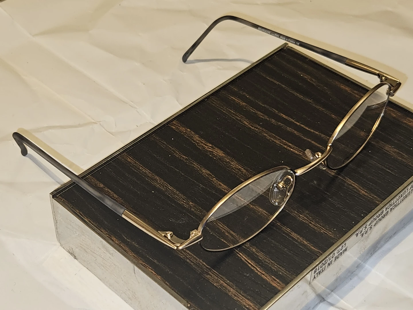 Bourjois Eyeglasses - Gold & Black Metal Frames - photo 2