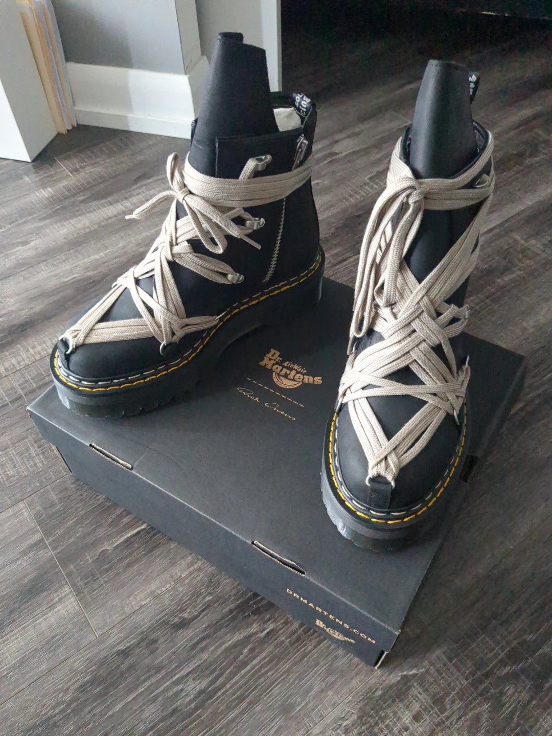 Dr. Martens x Rick Owens Black Leather Platform Boots