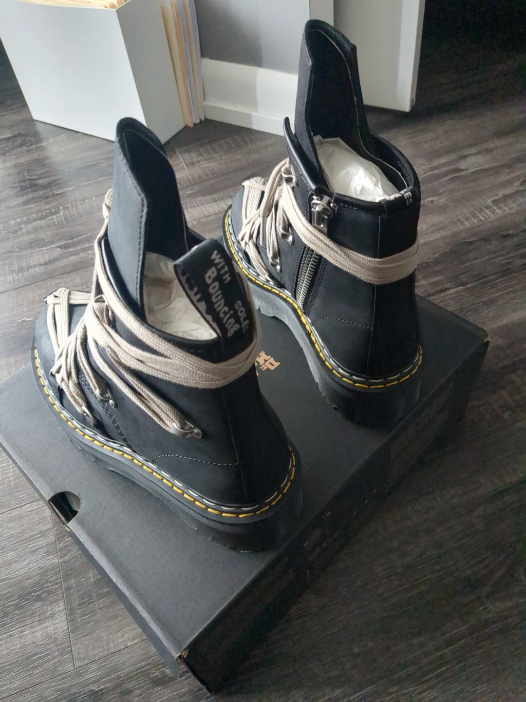Dr. Martens x Rick Owens Black Leather Platform Boots - photo 2