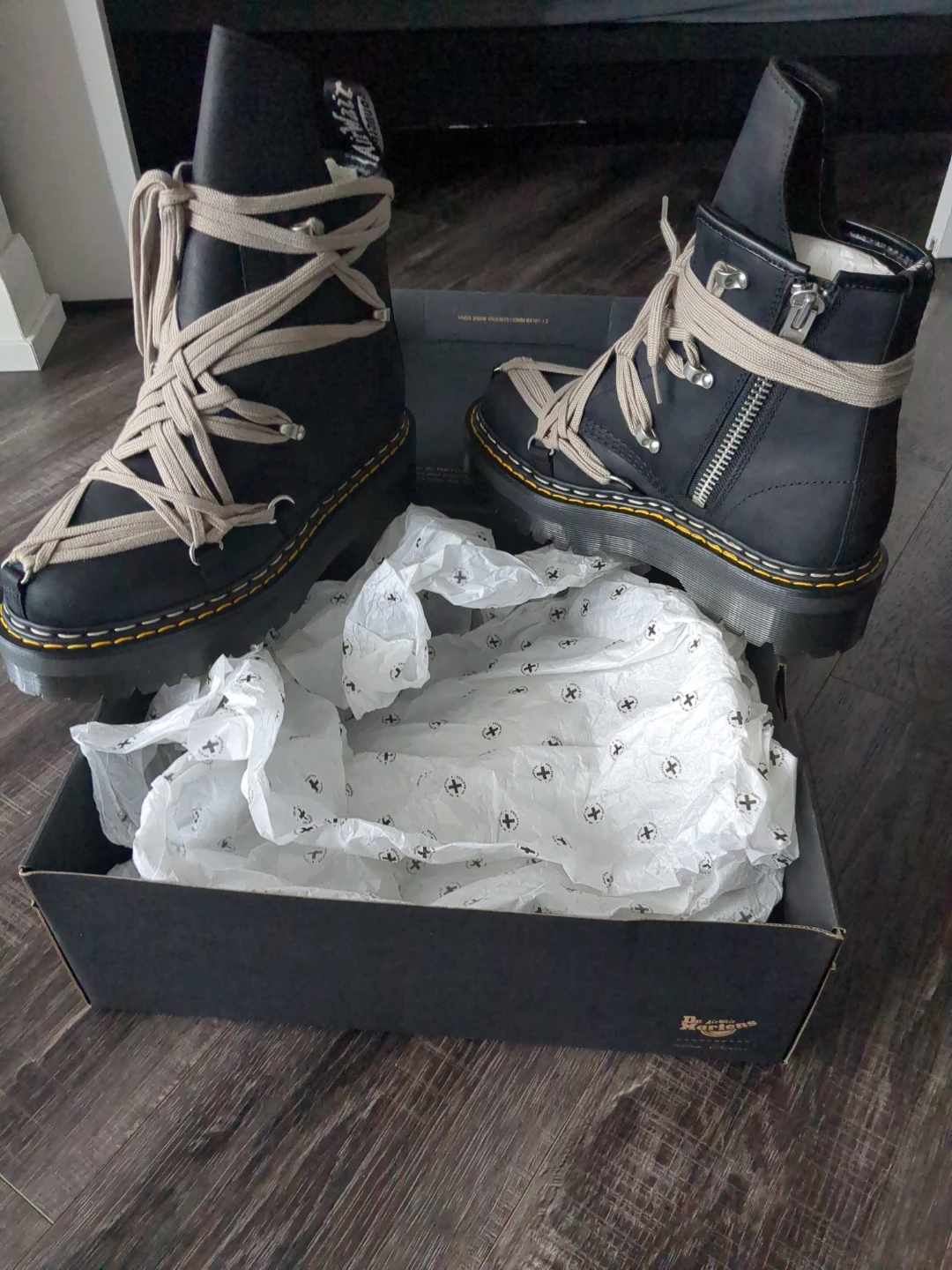 Dr. Martens x Rick Owens Black Leather Platform Boots - photo 4