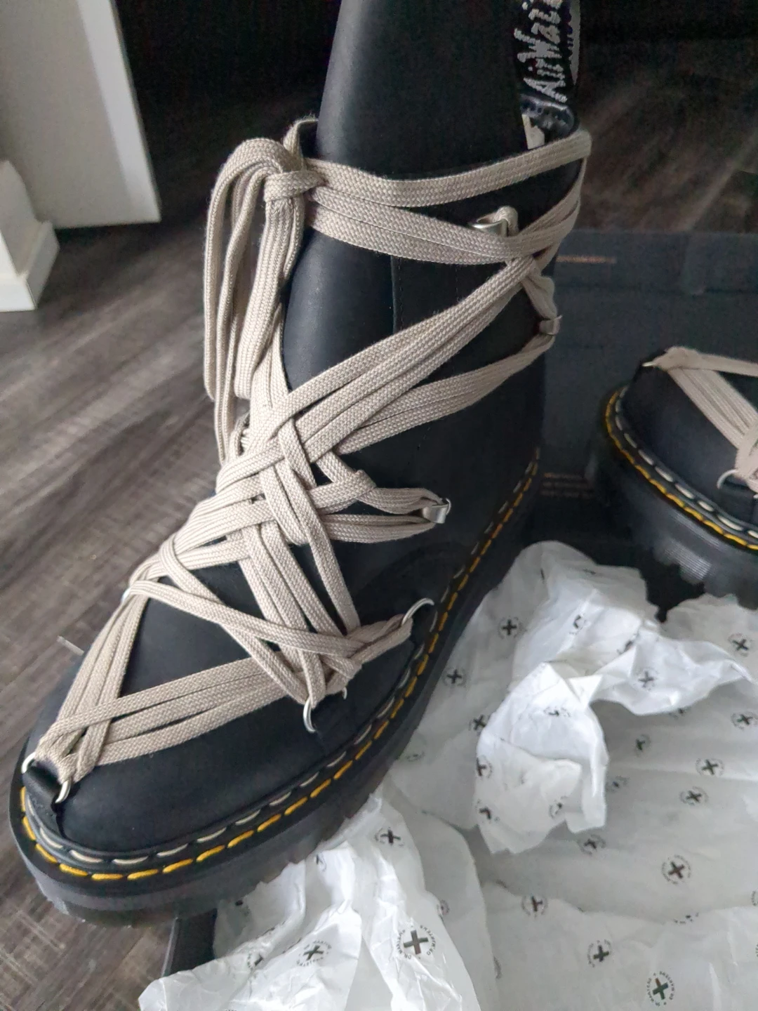 Dr. Martens x Rick Owens Black Leather Platform Boots - photo 5
