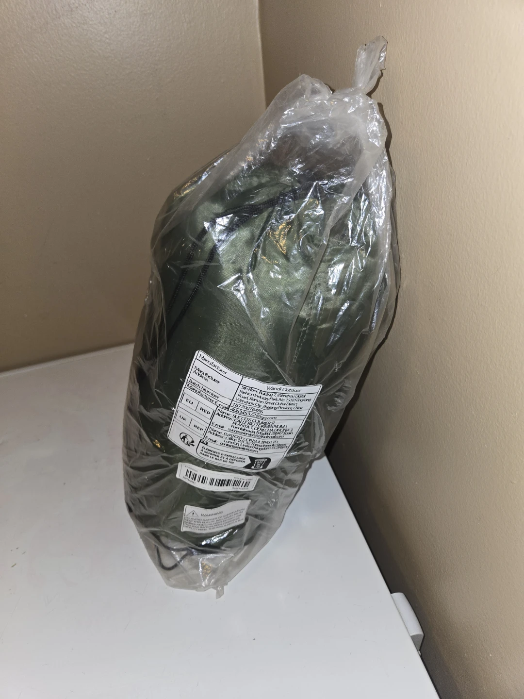 Green sleeping bag