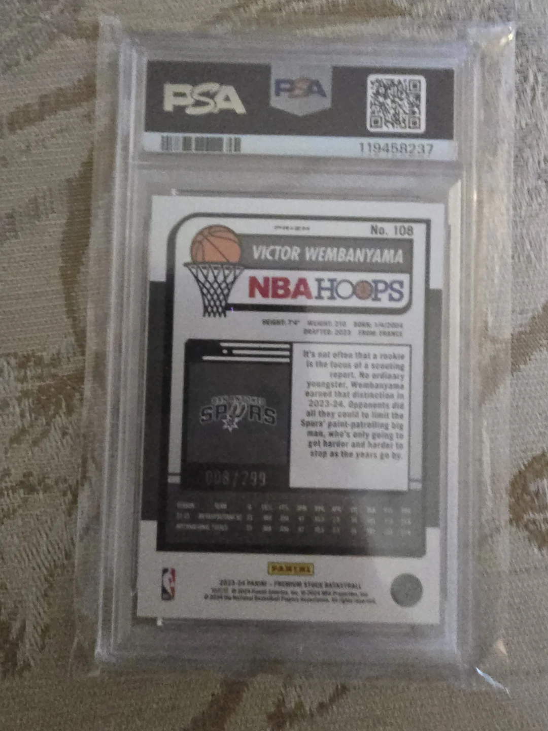 Victor Wembanyama 2023 Hoops Orange Prizm Rookie Card - photo 2