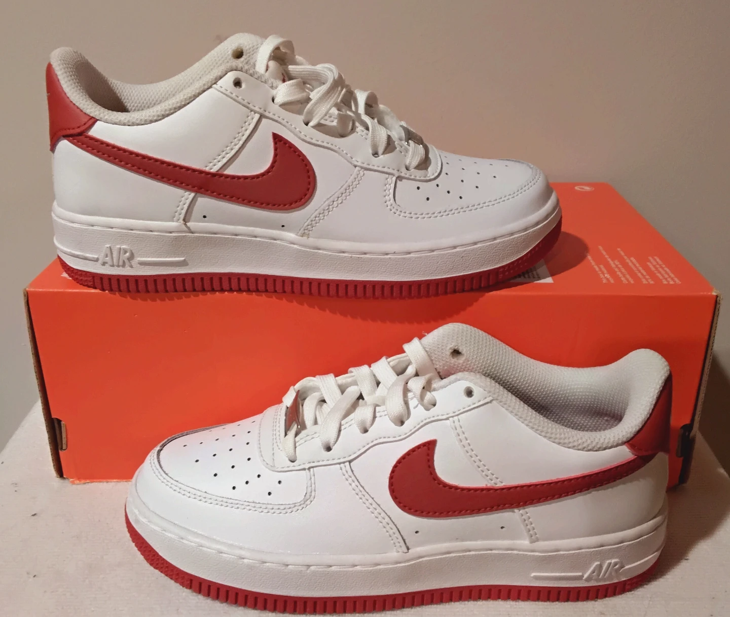 Nike Air Force 1 Low White Red Toddler Shoes