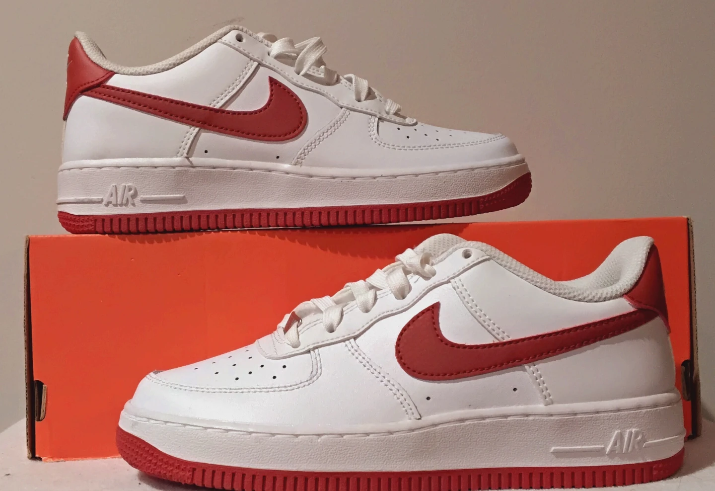 Nike Air Force 1 Low White Red Toddler Shoes - photo 2