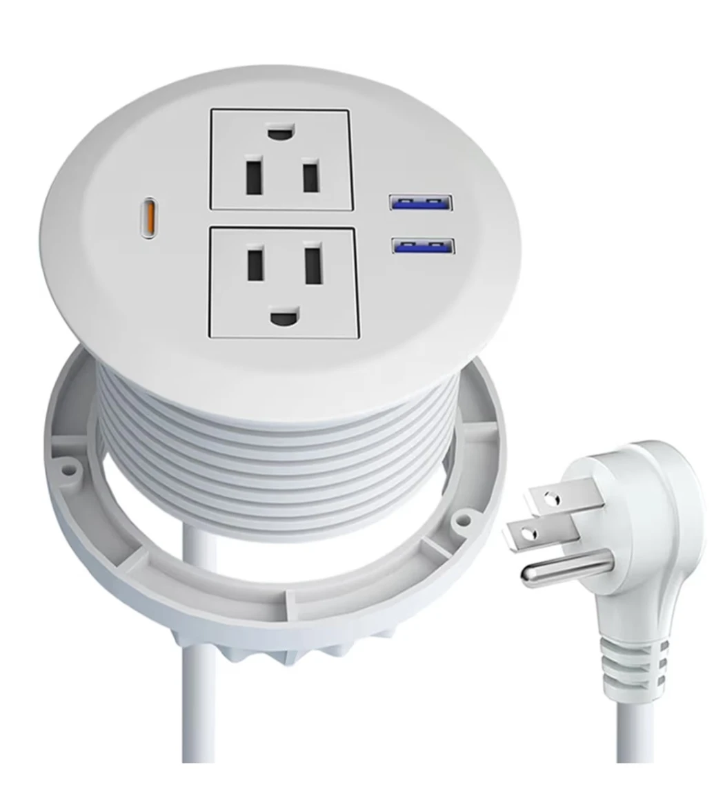 Desktop Power Grommet - 3-inch PD30W USB,White