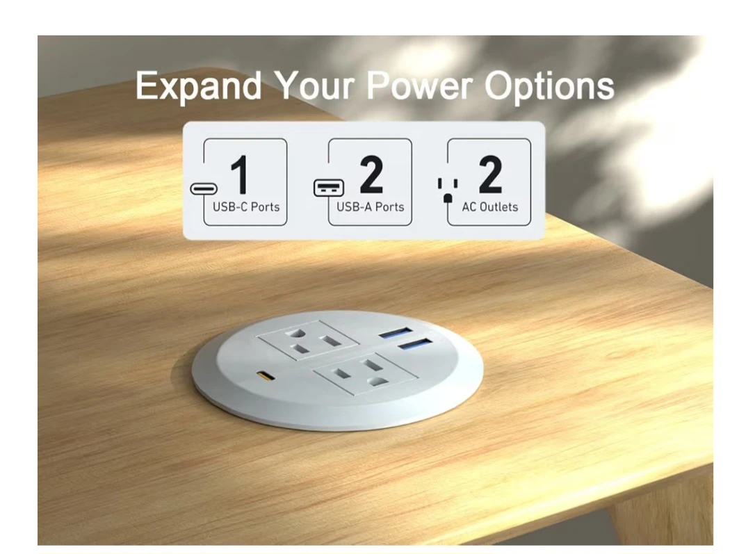 Desktop Power Grommet - 3-inch PD30W USB,White - photo 3