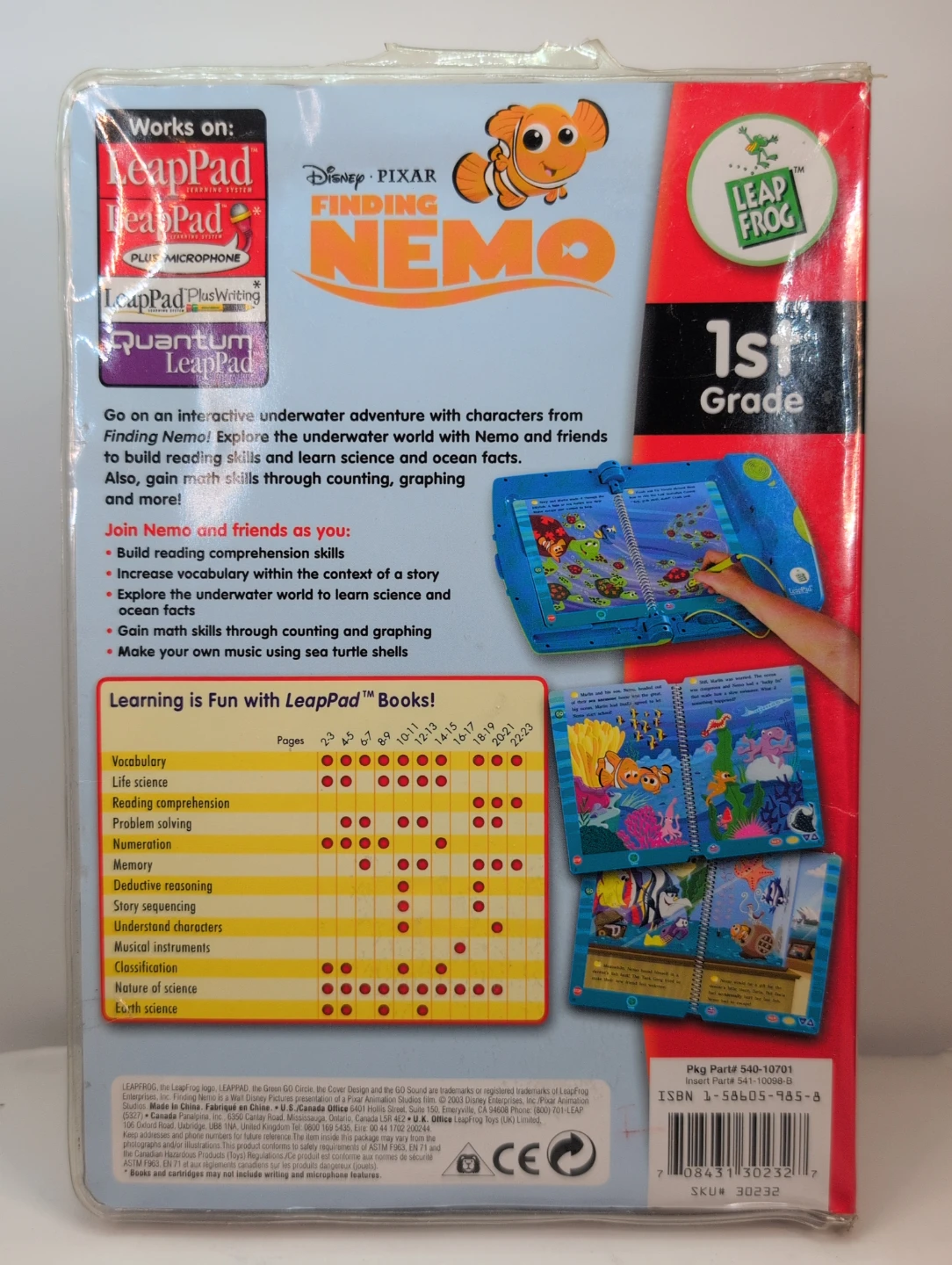 LeapFrog LeapPad 1st Grade Reading Cartridge - Finding Nemo - photo 3