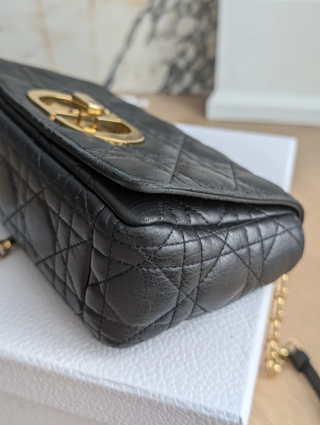 Black Dior Caro Bag -size small - photo 3