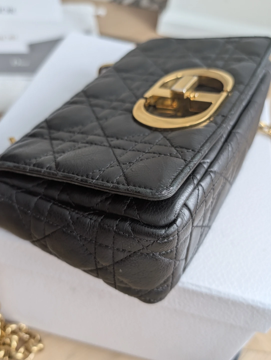Black Dior Caro Bag -size small - photo 4