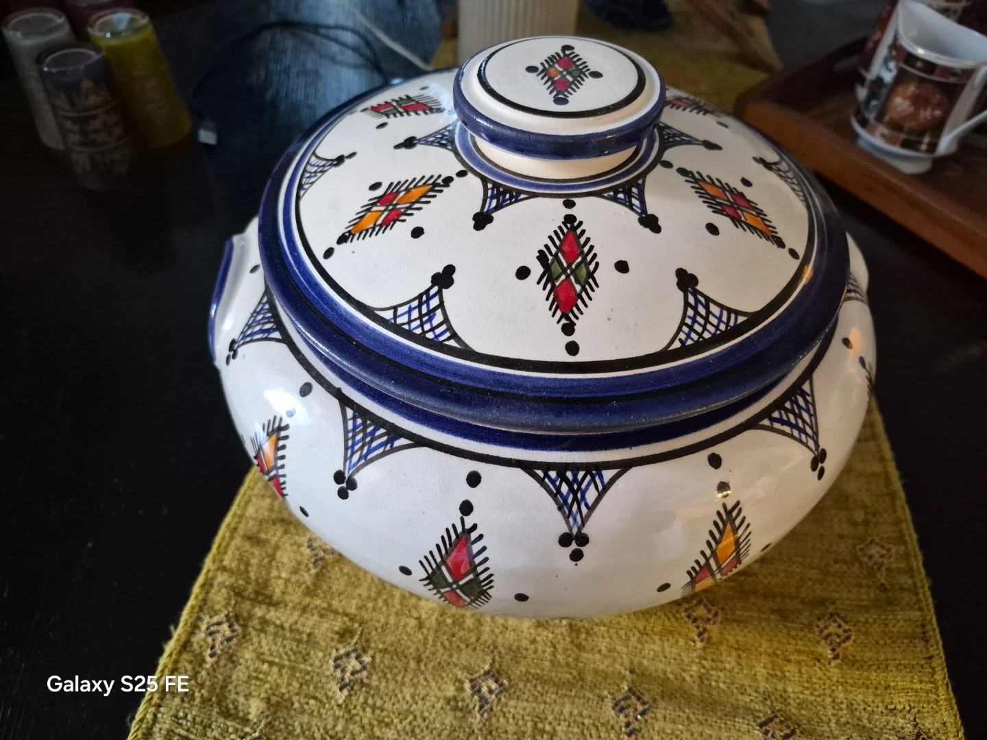Hand-Painted Ceramic soupier