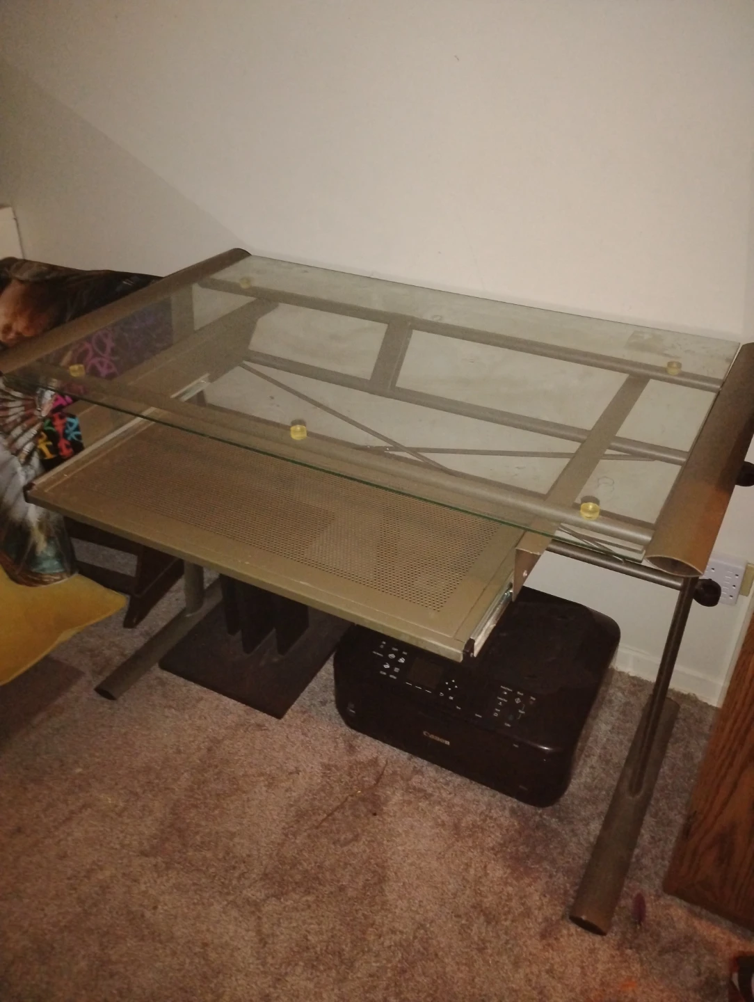 Glass Top Desk with Shelving - photo 3