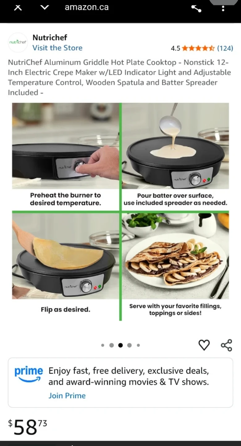 (NEW) NutriChef Electric Crepe Maker 12-inch - photo 2