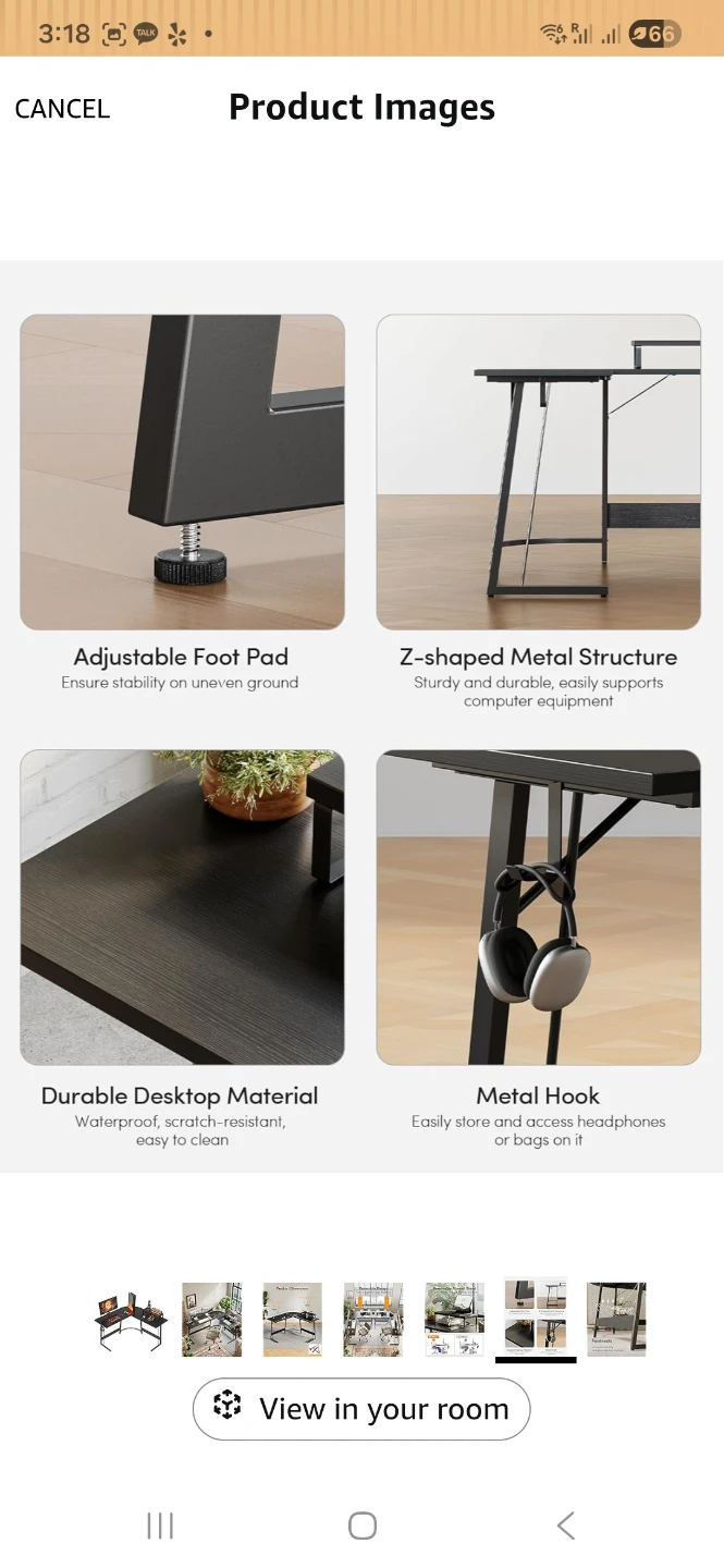 47” L-Shaped Desk – Black Frame / Black Wood Top – Disassembled - photo 4