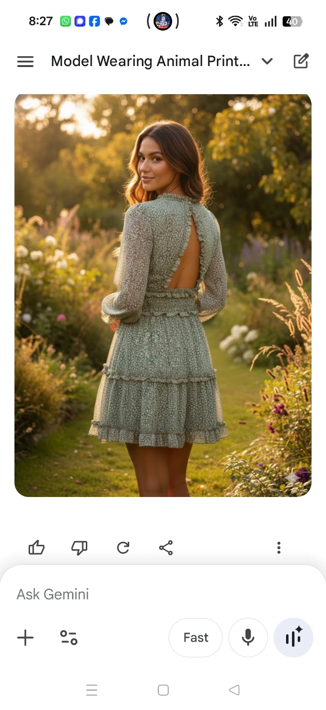 Floral Print Ruffle Mini Dress - Sage Green - photo 3