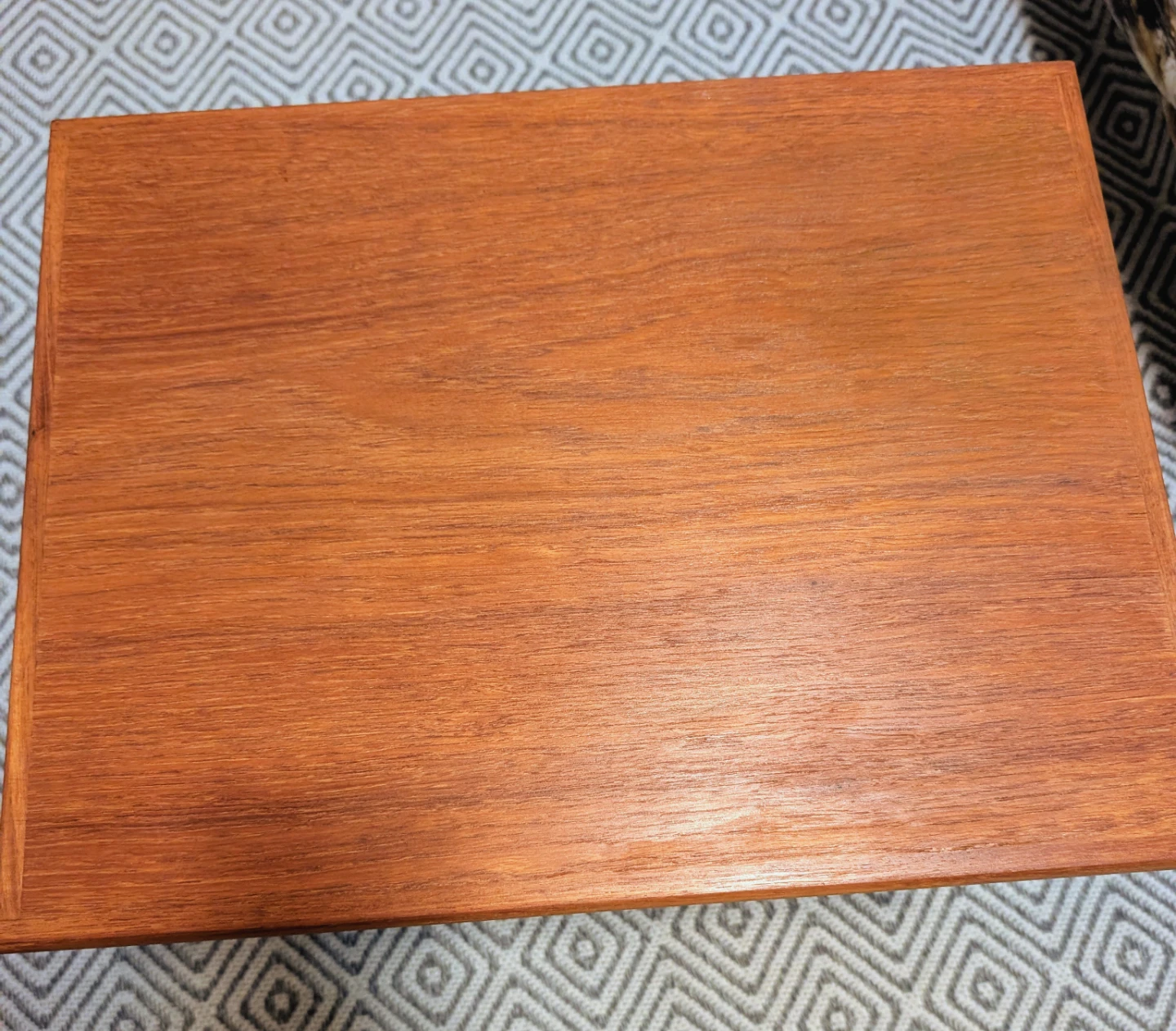 Mid-Century Modern Wood and Cane Side Table - photo 3