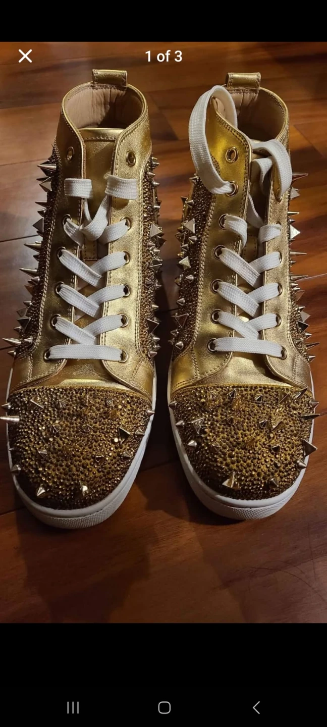Christian Louboutin Gold Spiked Sneakers 🏆
